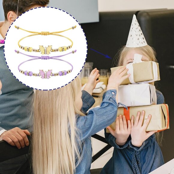 Vibrant Adjustable Butterfly Bracelets - 10-Piece Rhinestone Set for All Ages - Picture 7 of 7